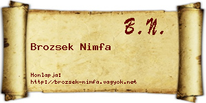 Brozsek Nimfa névjegykártya